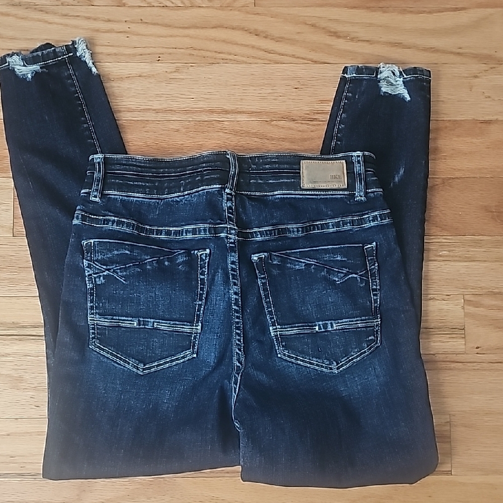 BKE Parker Skinny Dark Blue Distressed Women Jeans